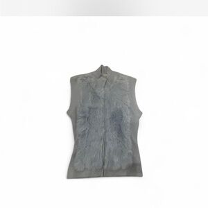 Pastel Blue Women’s Eastside Westside Fur Vest in size S